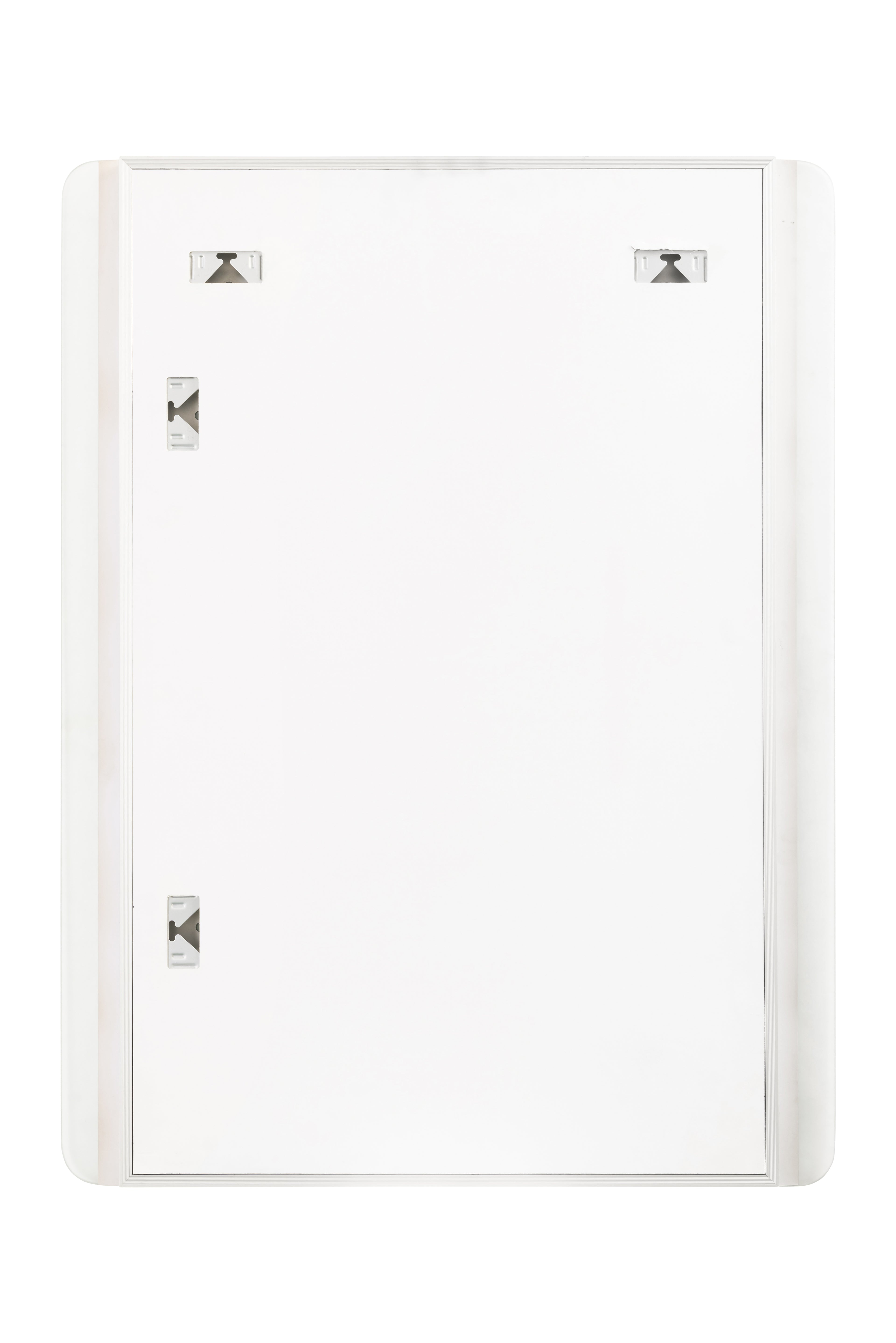 White wall-mounted cabinet with decorative elements on a white background