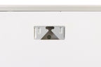 Metallic license plate holder on a white background