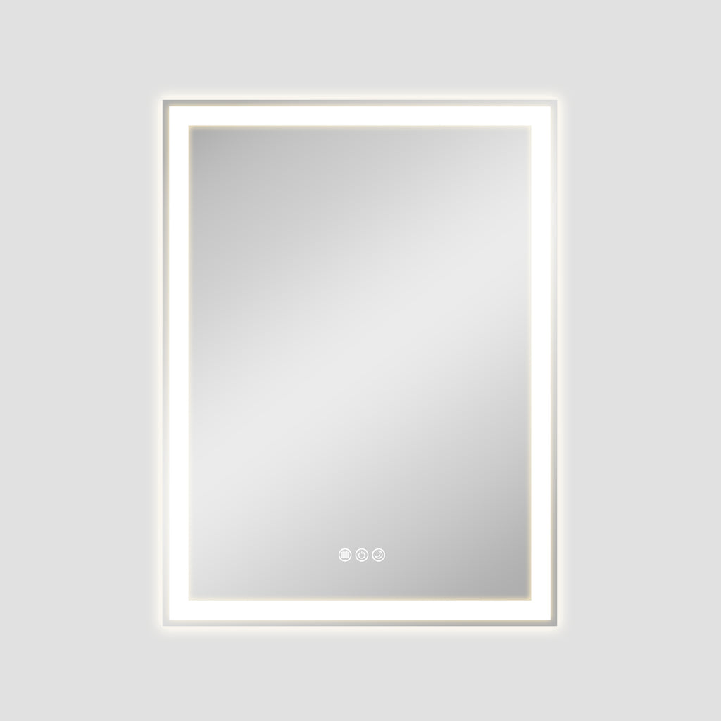 Lucia 24" x 32" rectangular front and back lit LED mirror with acrylic boarder