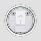 Elston 28" round front lit LED mirror with Brushed Silver frame