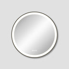 Elston 28" round front  lit LED mirror with Matte Black frame