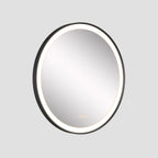 Elston 28" round front  lit LED mirror with Matte Black frame