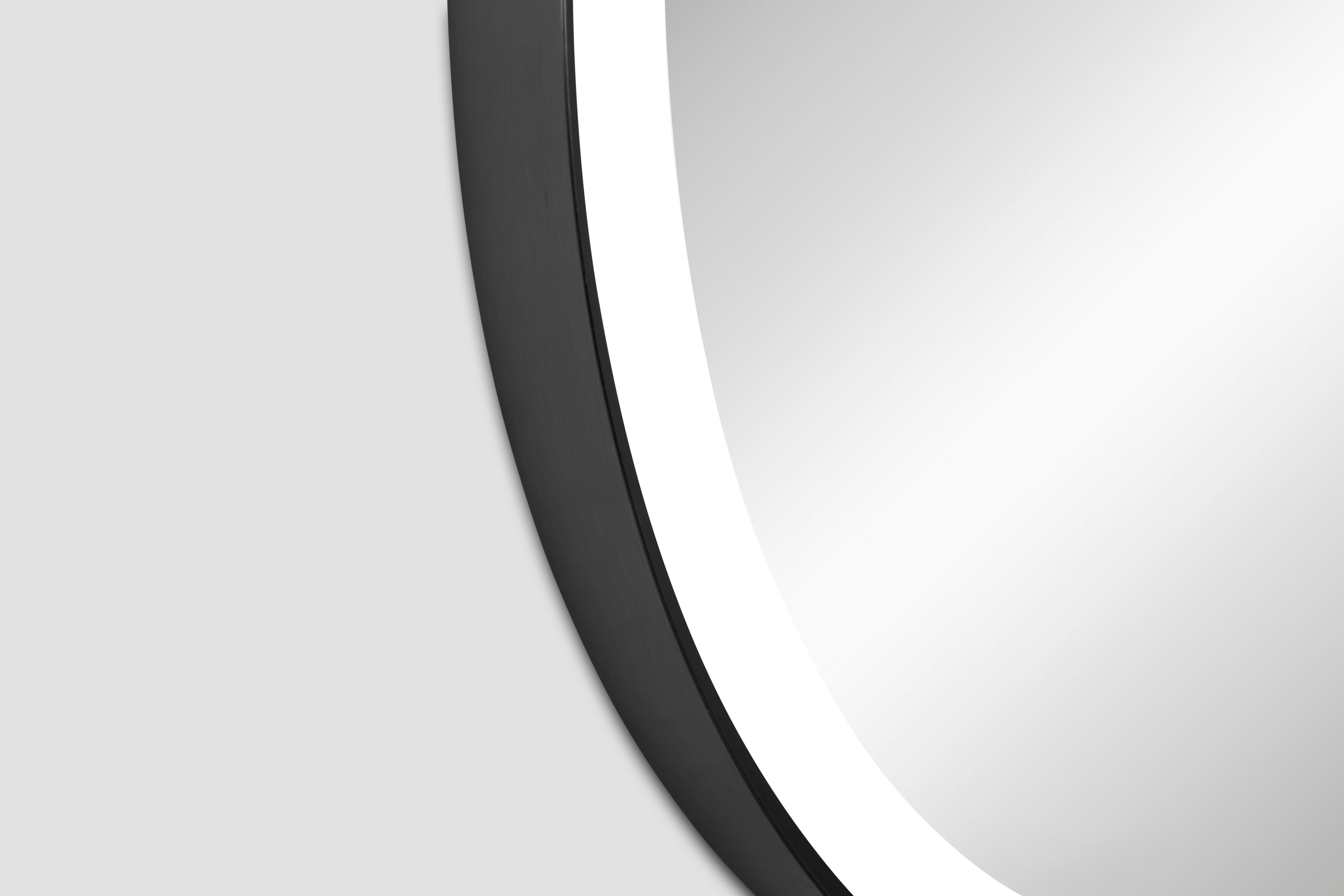 Elston 28" round front  lit LED mirror with Matte Black frame