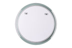 Round electronic device with a white screen on a white background