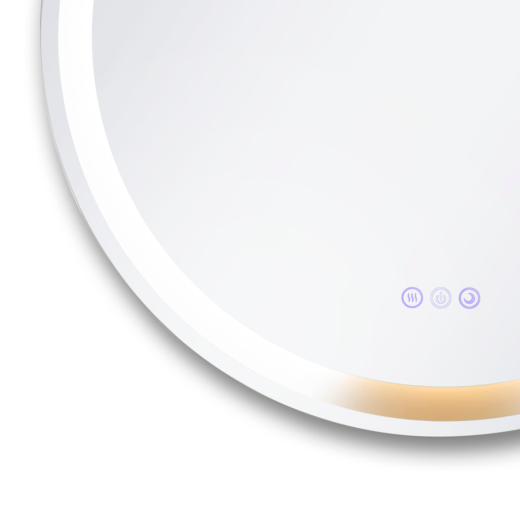 Lancer 28" round front and back lit LED mirror with acrylic boarder