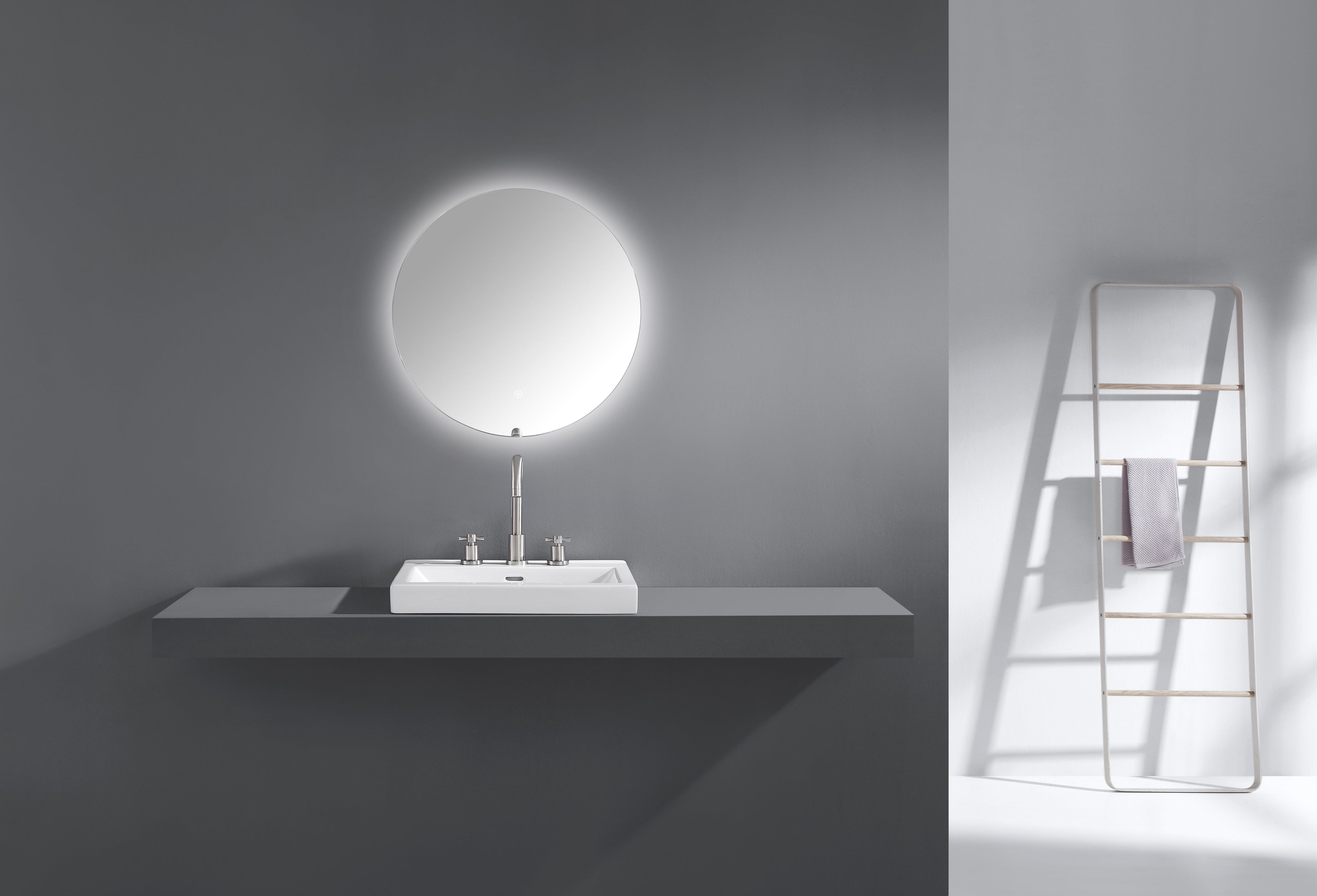 Luana Frameless Round LED Bathroom Mirror