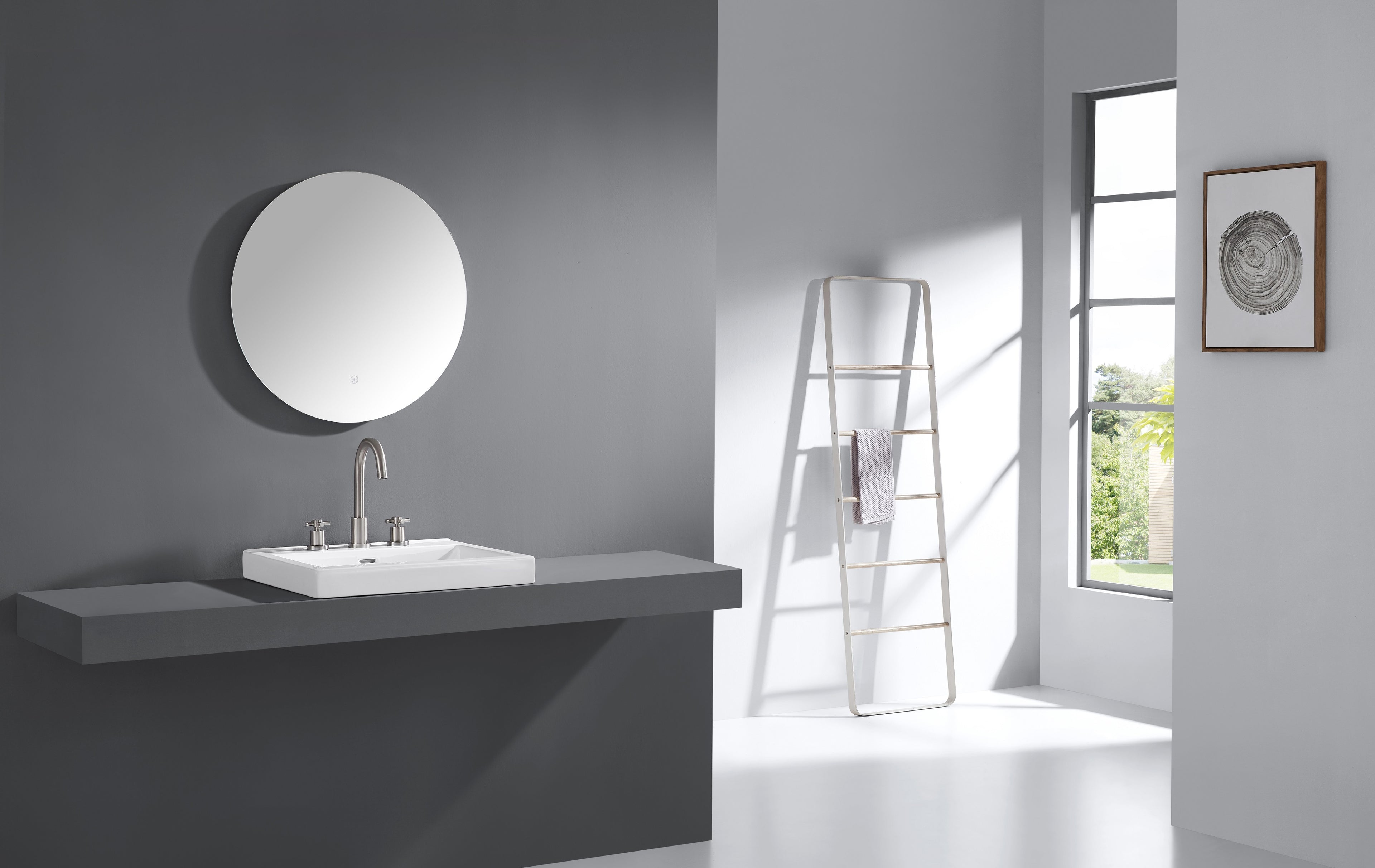 Luana Frameless Round LED Bathroom Mirror