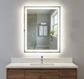 Lucia 24" x 32" rectangular front and back lit LED mirror with acrylic boarder