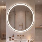 Lancer 28" round front and back lit LED mirror with acrylic boarder