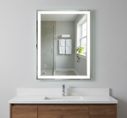 Lucia 24" x 32" rectangular front and back lit LED mirror with acrylic boarder