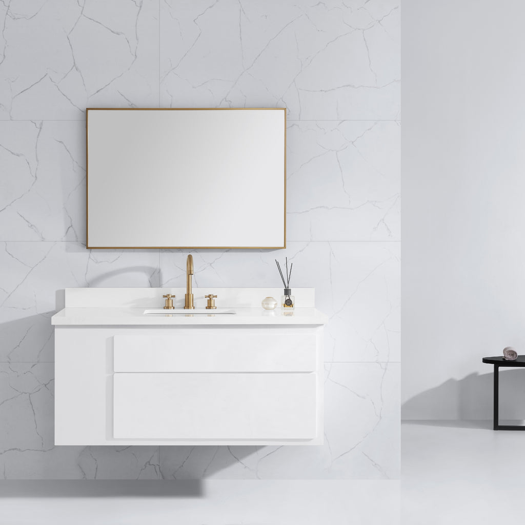 Sonoma 39 in. Bathroom Mirror with Stainless Steel Metal Frame