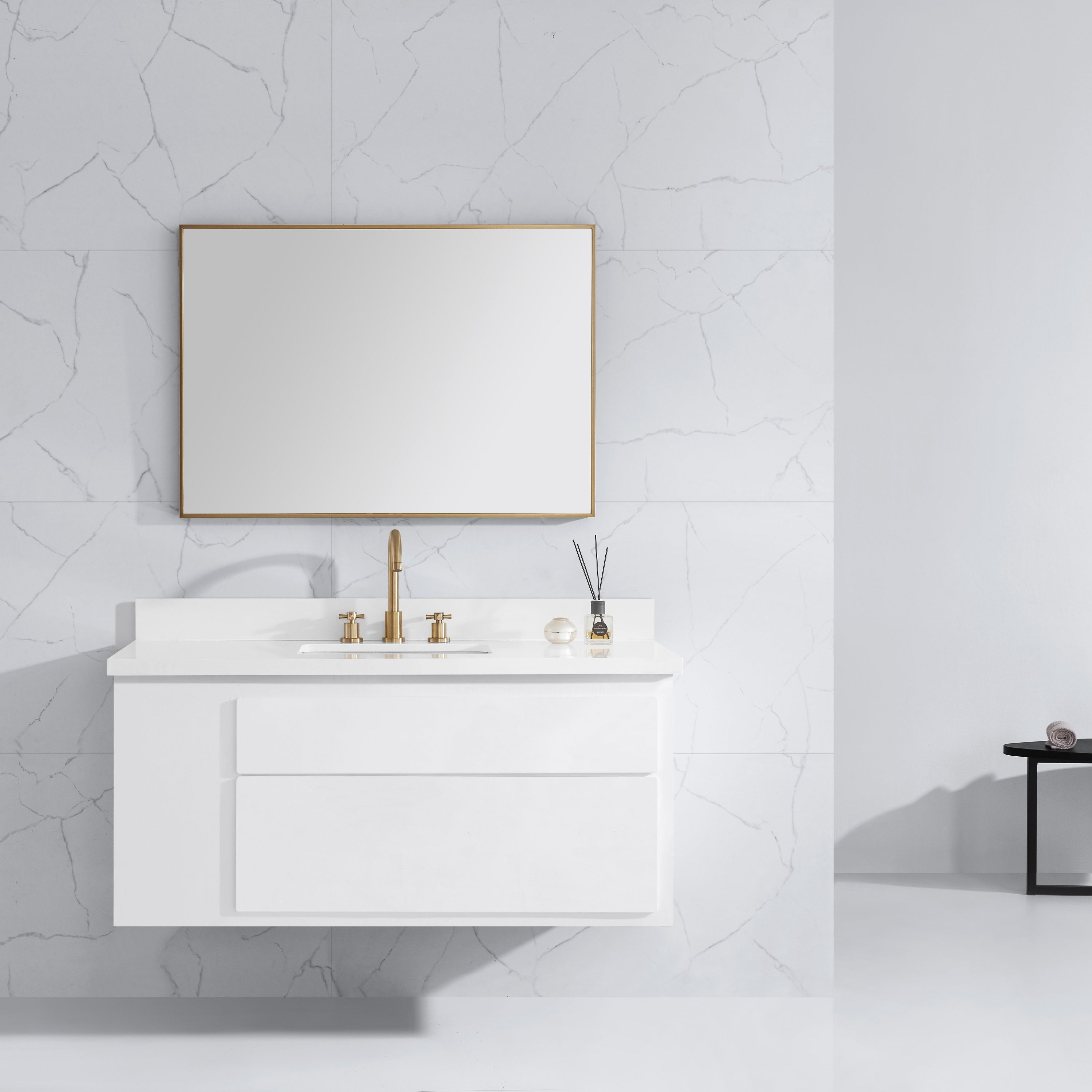 Sonoma 39 in. Bathroom Mirror with Stainless Steel Metal Frame