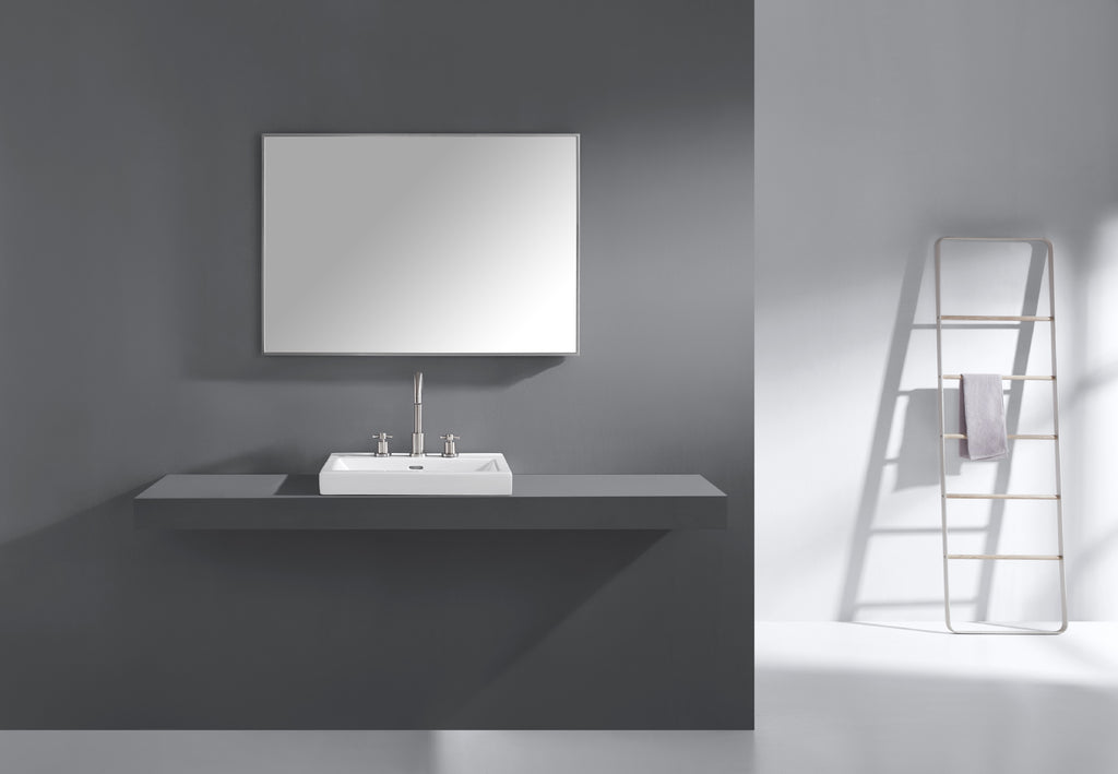 Sonoma 39 in. Bathroom Mirror with Stainless Steel Metal Frame