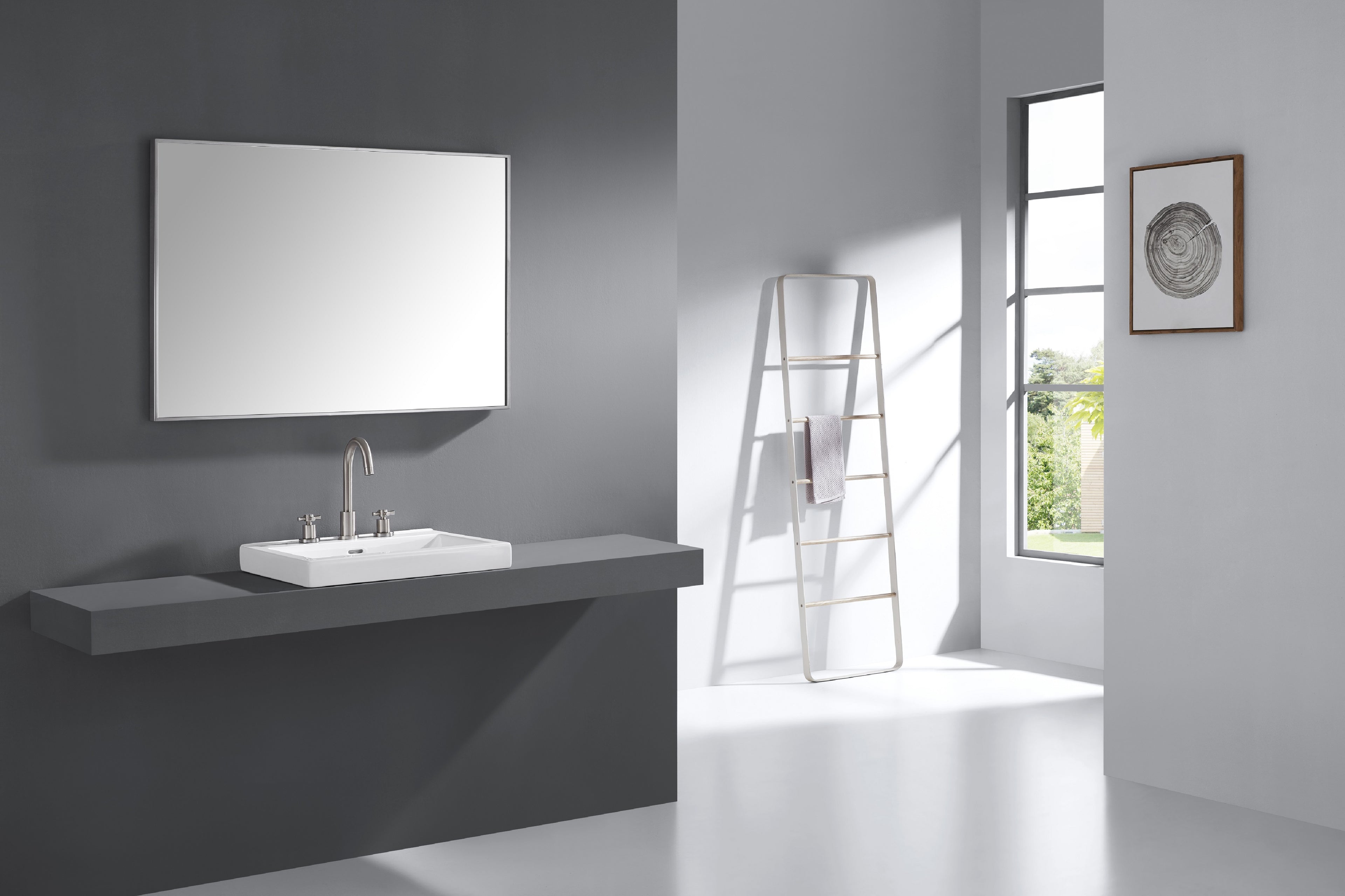 Sonoma 39 in. Bathroom Mirror with Stainless Steel Metal Frame