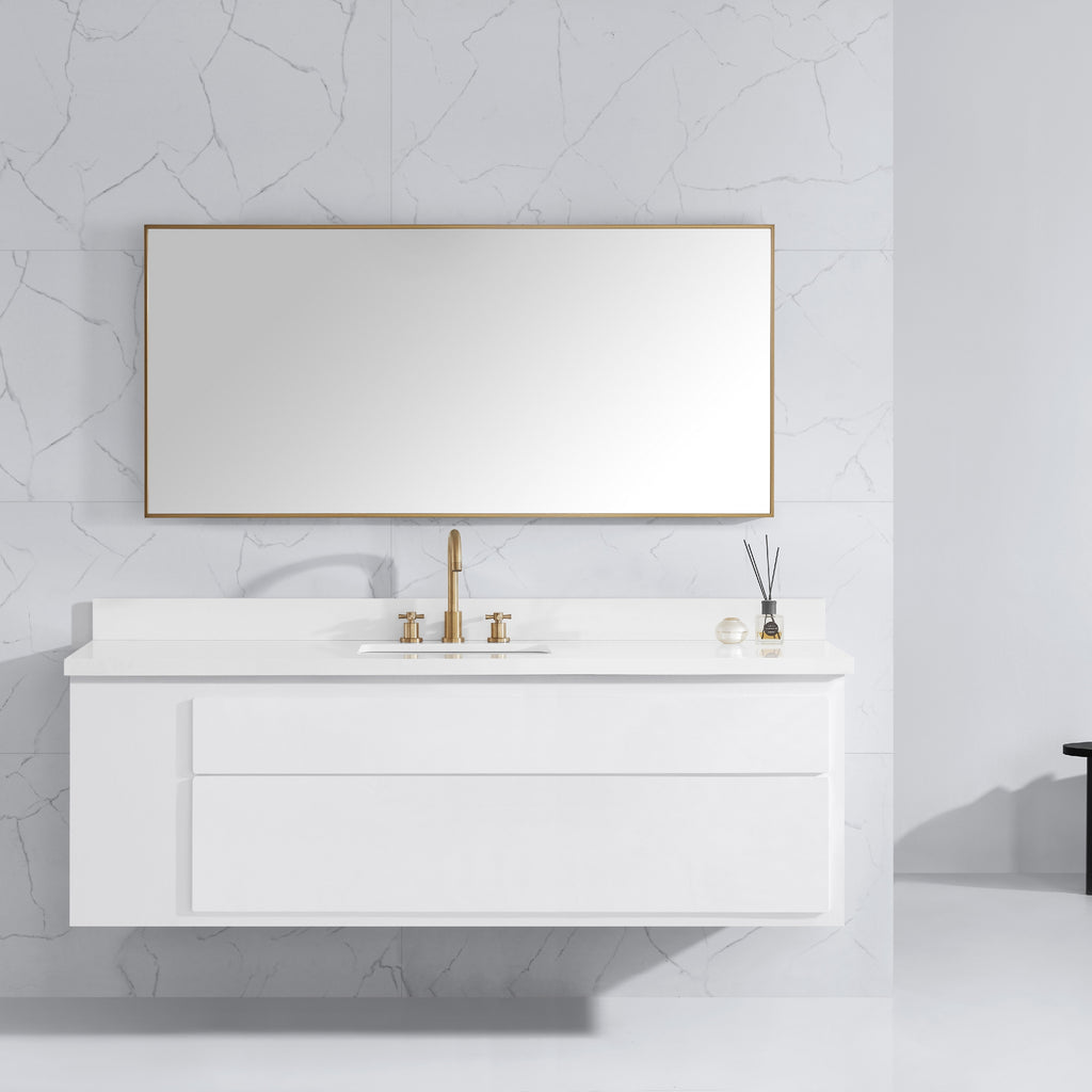 Sonoma 59 in. Bathroom Mirror with Stainless Steel Metal Frame