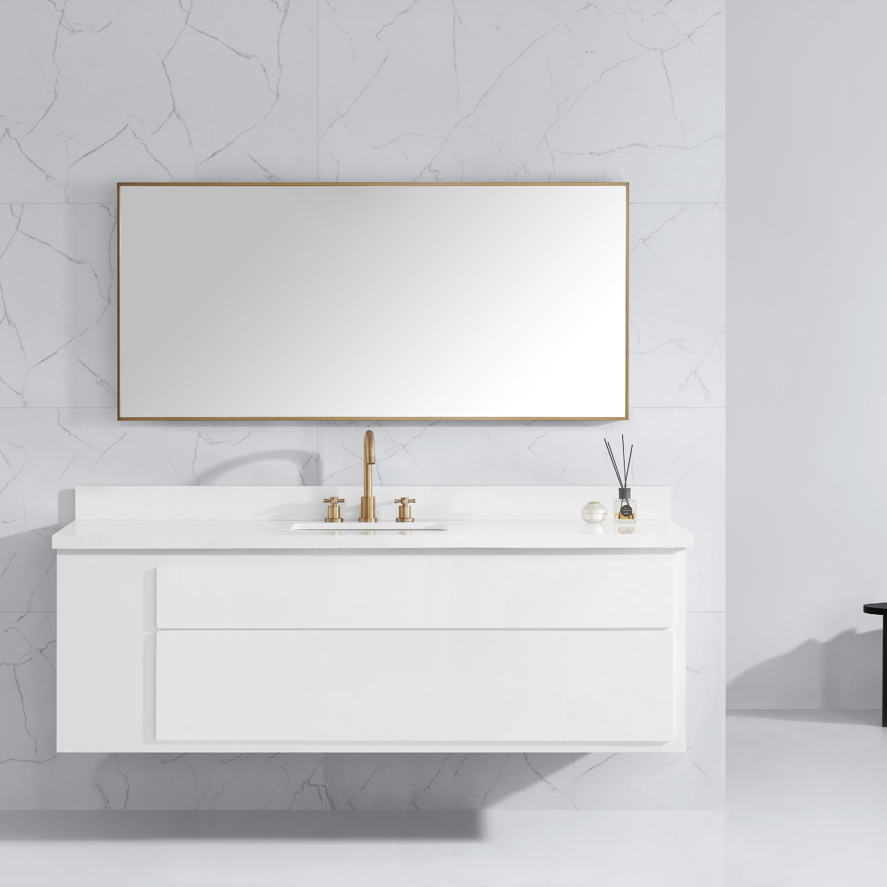 Sonoma 59 in. Bathroom Mirror with Stainless Steel Metal Frame