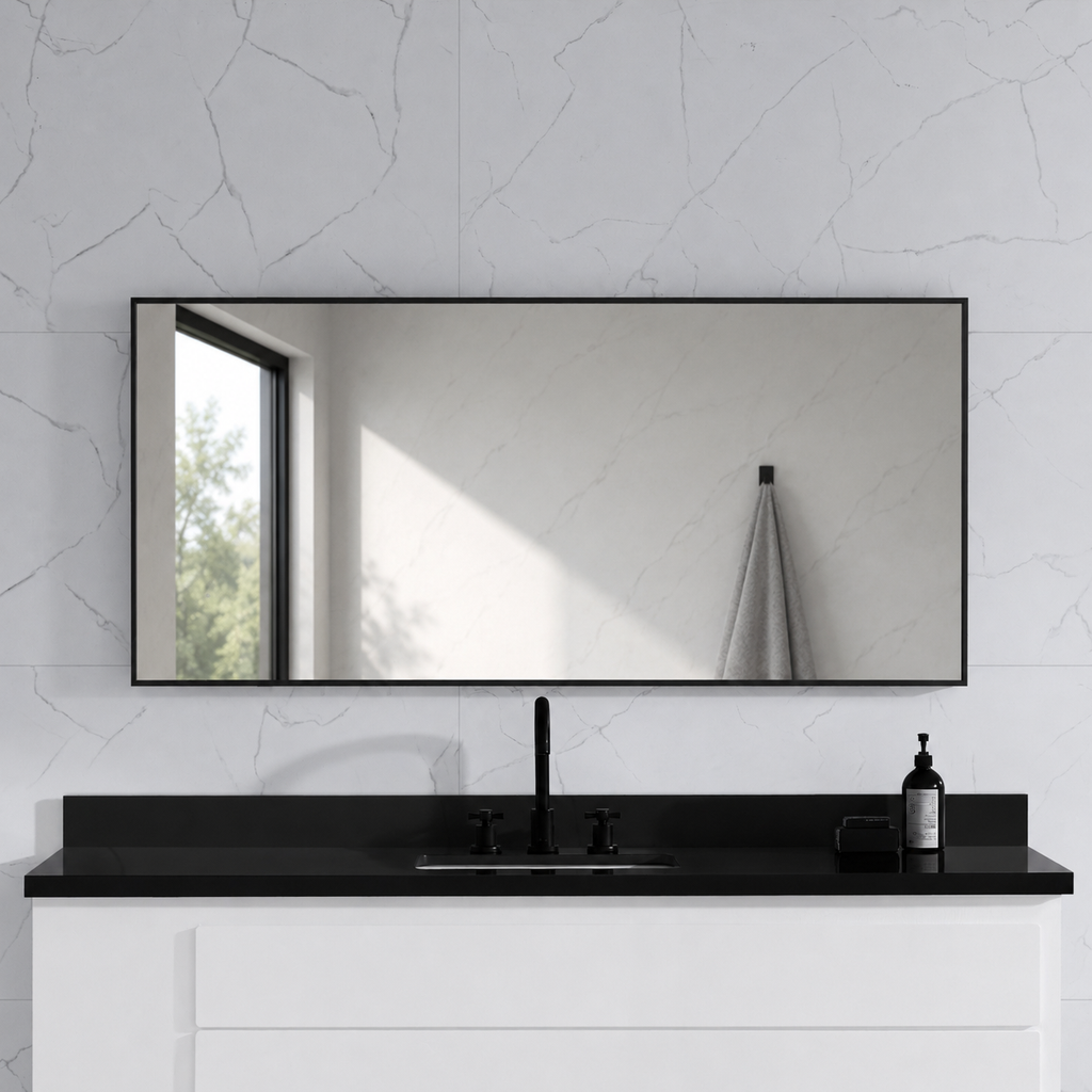 Sonoma 59 in. Bathroom Mirror with Stainless Steel Metal Frame