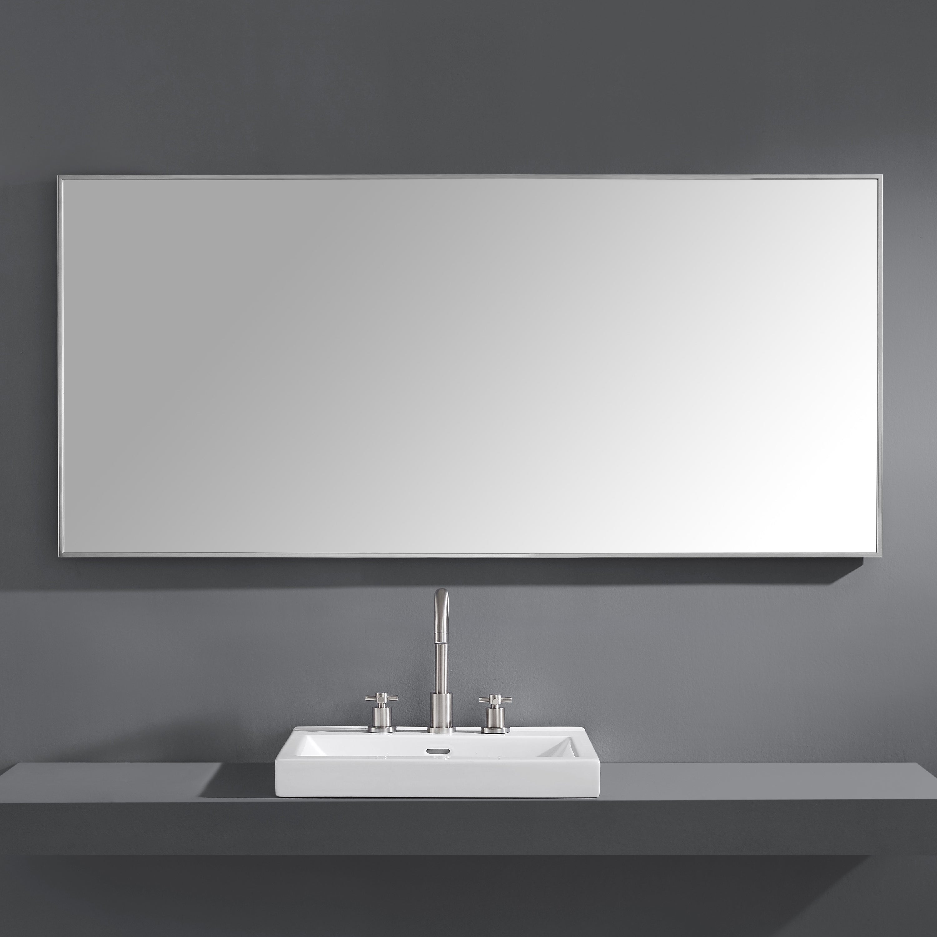 Sonoma 59 in. Bathroom Mirror with Stainless Steel Metal Frame