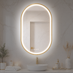 Elston 22" x 32" pill front lit LED mirror with Matte Black frame