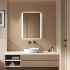 Astor 24" x 32" rectangle front and back lit LED mirror with frosted glass