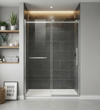 Alise 56" - 60" sliding shower door wth Matte Black hardware (soft-close)