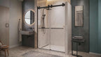 Cayton 56" - 60" Soft Close sliding Glass shower door Matte Black hardware (soft-close)